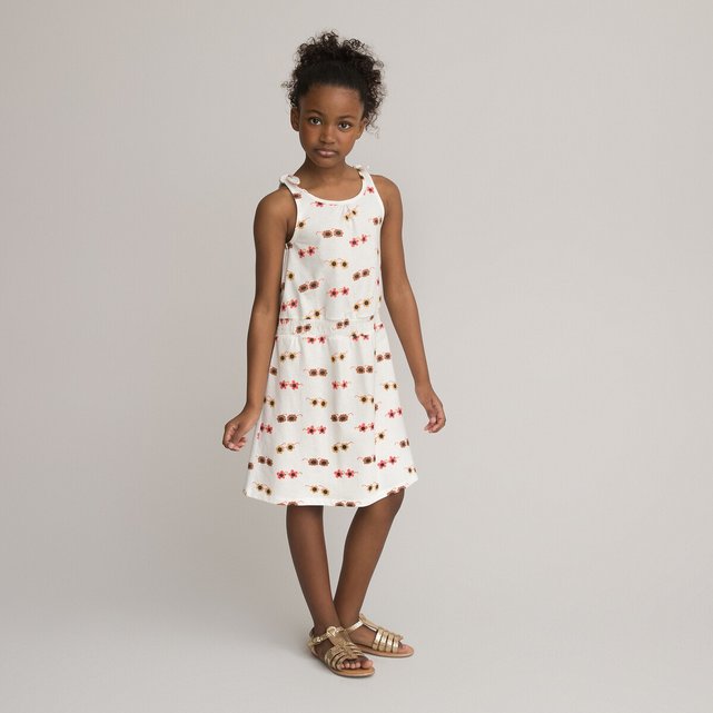Αμάνικο εμπριμέ φόρεμα από οργανικό βαμβάκι, 3-12 ετών