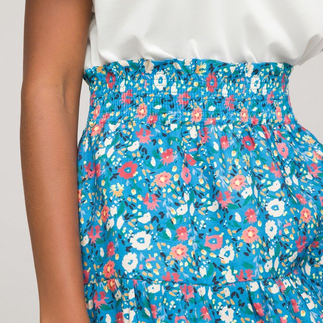 Κοντή εβαζέ φούστα με φλοράλ μοτίβο
