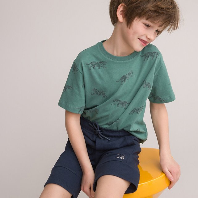 Φαρδύ T-shirt με μοτίβο τίγρεις από οργανικό βαμβάκι, 3-12 ετών