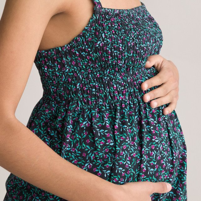 Μπλούζα εγκυμοσύνης με τιράντες και φλοράλ μοτίβο