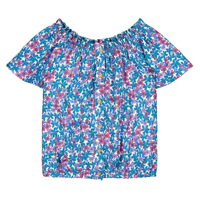 Φλοράλ μπλούζα με κουμπιά, 3-12 ετών