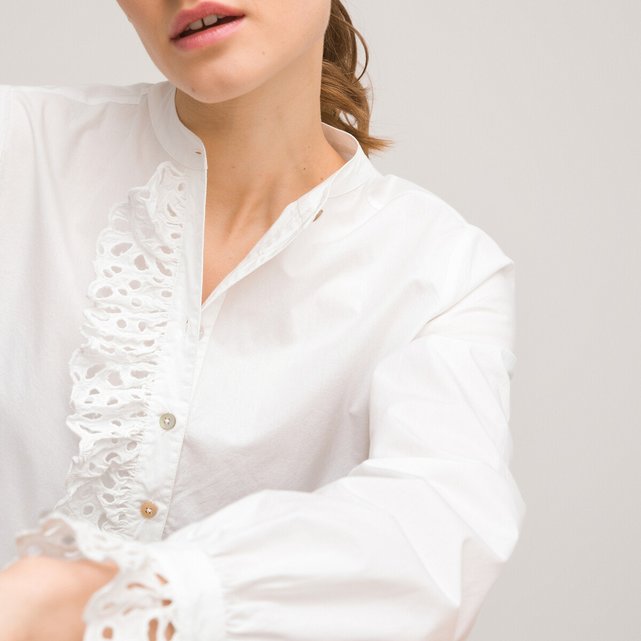 Μακρυμάνικη μπλούζα από οργανικό βαμβάκι με μάο γιακά