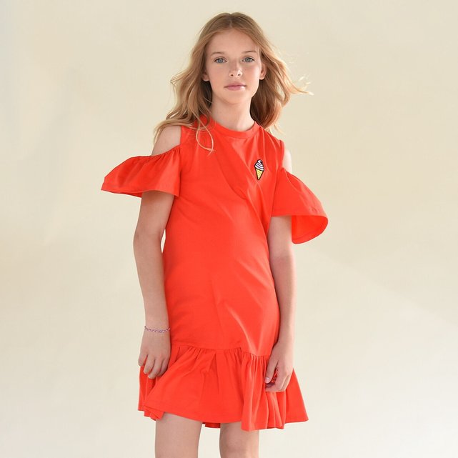 Ριχτό βαμβακερό φόρεμα, 8-16 ετών