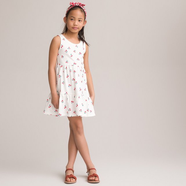 Αμάνικο φόρεμα με μοτίβο κεράσια, 3-12 ετών