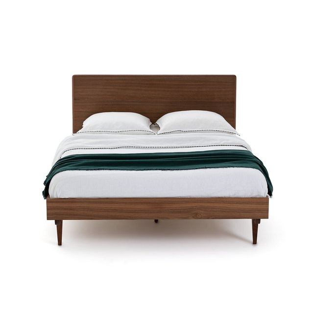 Κρεβάτι vintage από ξύλο καρυδιάς με τάβλες, Dalqui