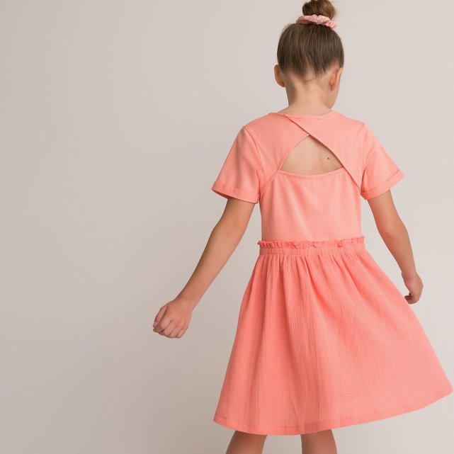 Κοντομάνικο φόρεμα με εντυπωσιακή πλάτη, 3-12 ετών