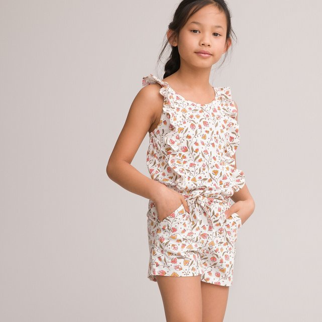 Ολόσωμη φλοράλ φόρμα από οργανικό βαμβάκι, 3-12 ετών