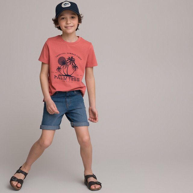 T-shirt από οργανικό βαμβάκι με μοτίβο φοίνικες, 3-12 ετών