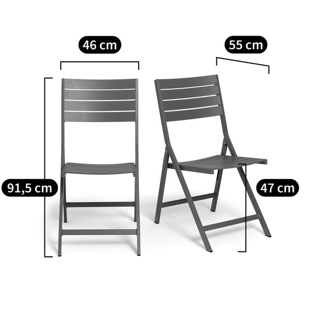 Σετ 2 καρέκλες από αλουμίνιο, Zapy
