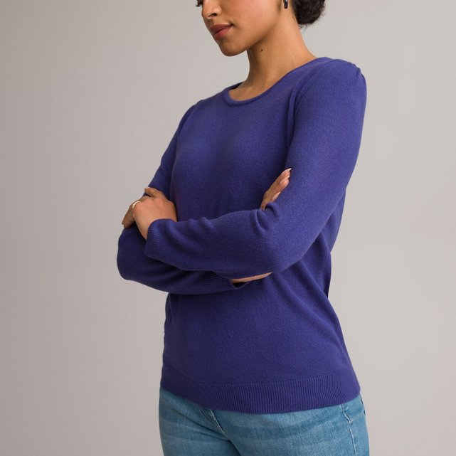 Fine Knit Jumper Sweater with Crew Neck