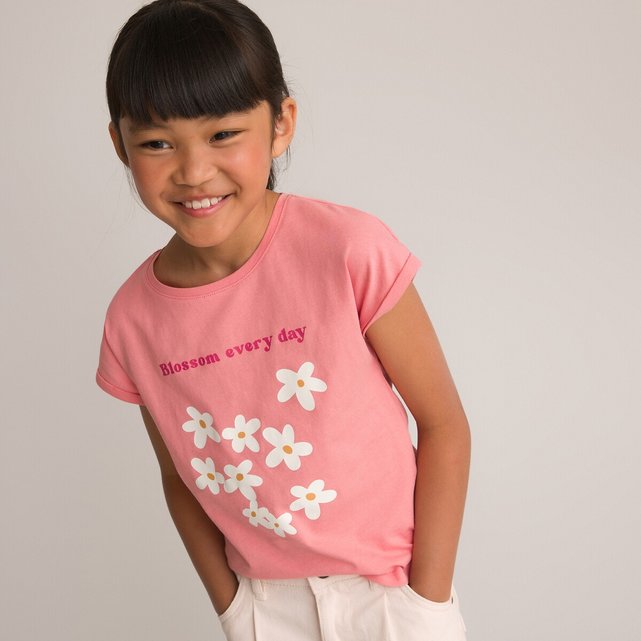 Κοντομάνικη μπλούζα με στάμπα μαργαρίτες, 3-12 ετών