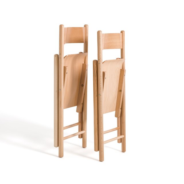 Σετ 2 πτυσσόμενες καρέκλες από ξύλο οξιάς, Panni
