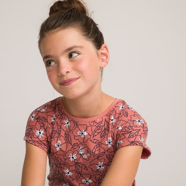 Κοντομάνικη μπλούζα με φλοράλ μοτίβο, 3-12 ετών