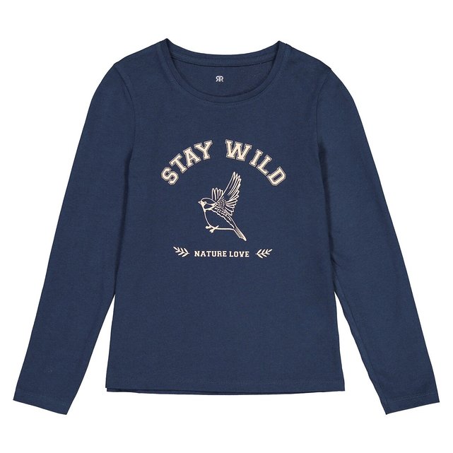 Μακρυμάνικη μπλούζα με στάμπα πουλί, 3-12 ετών