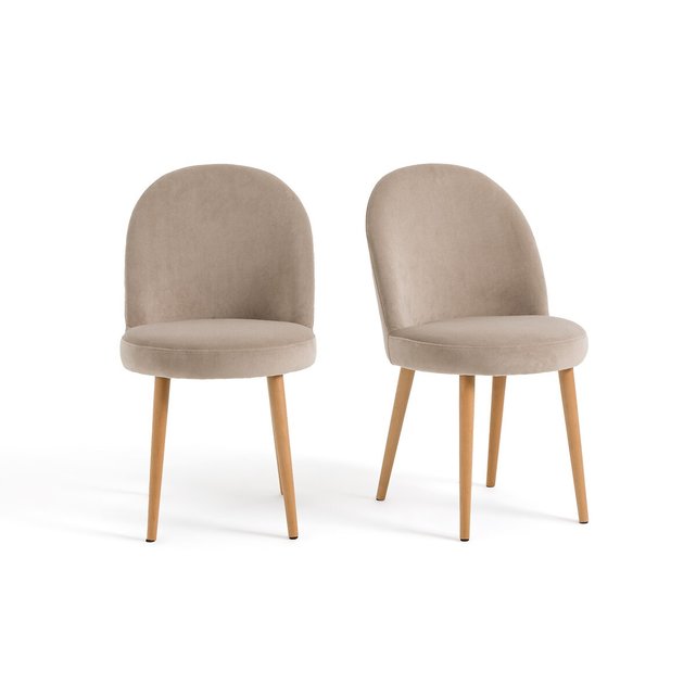 Σετ 2 καρέκλες με βελούδινη ταπετσαρία, Ines
