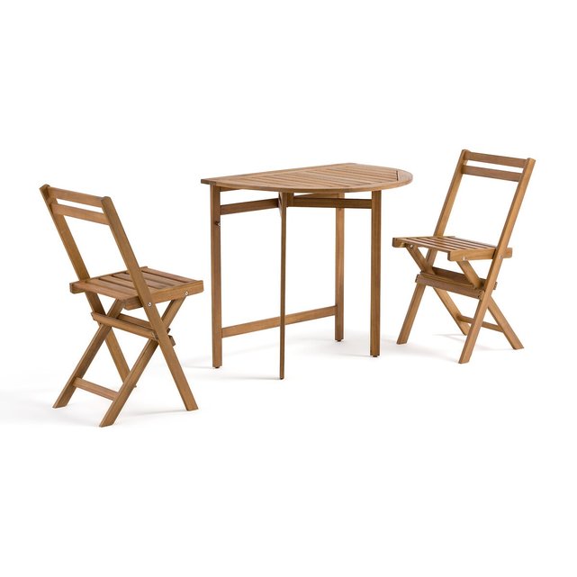 Σετ μπαλκονιού τραπέζι + 2 καρέκλες από ξύλο ακακίας, Alata