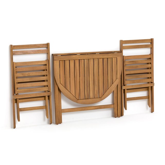 Σετ μπαλκονιού τραπέζι + 2 καρέκλες από ξύλο ακακίας, Alata