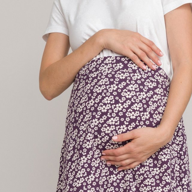 Μίντι φούστα εγκυμοσύνης με φλοράλ μοτίβο
