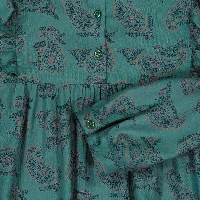 Χυτό μακρυμάνικο φόρεμα με μοτίβο λαχούρια