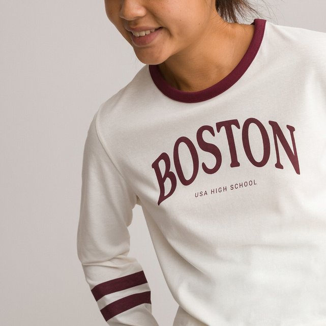 Εμπριμέ cropped μπλούζα, Boston