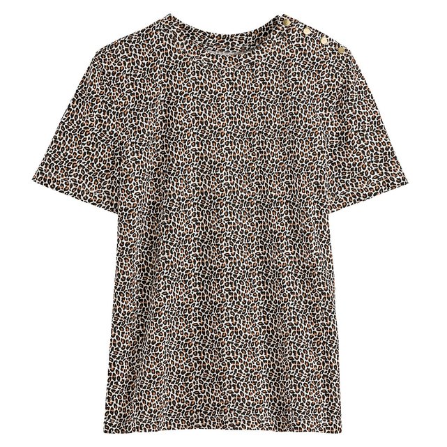 Κοντομάνικη μπλούζα με λεοπάρ μοτίβο