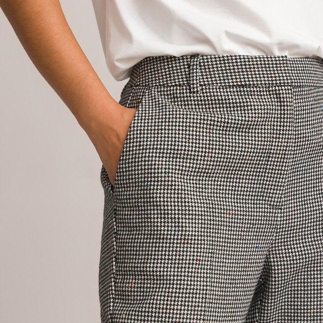 Παντελόνι bootcut με μοτίβο πιε-ντε-πουλ