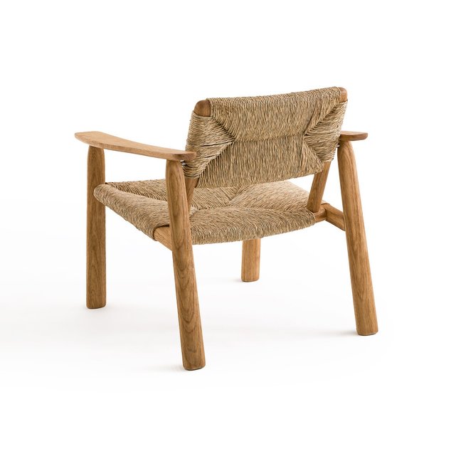 Πολυθρόνα από ξύλο δρυ και ψάθα Abonance, σχεδίασης E.Gallina