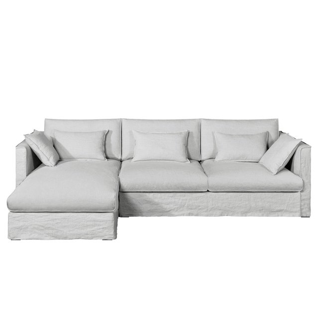 Γωνιακός καναπές από γκοφρέ λινό, Camille