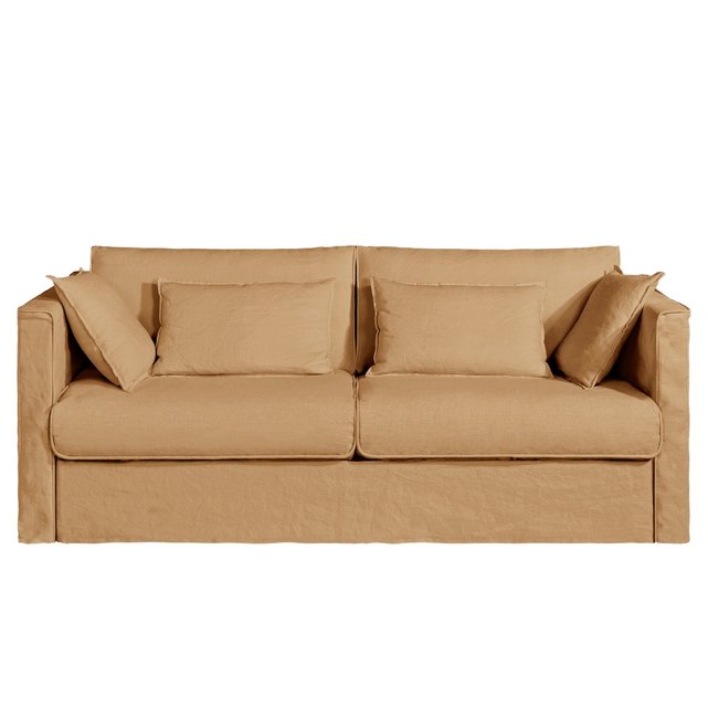 Πτυσσόμενος καναπές-κρεβάτι από γκοφρέ λινό, Camille