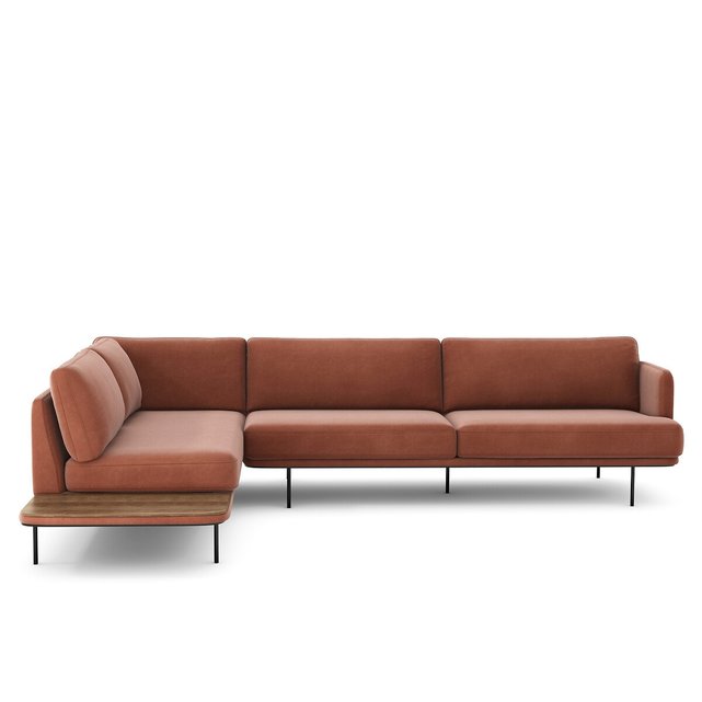 Γωνιακός καναπές από βελούδο, Antoine, σχεδίασης E. Gallina