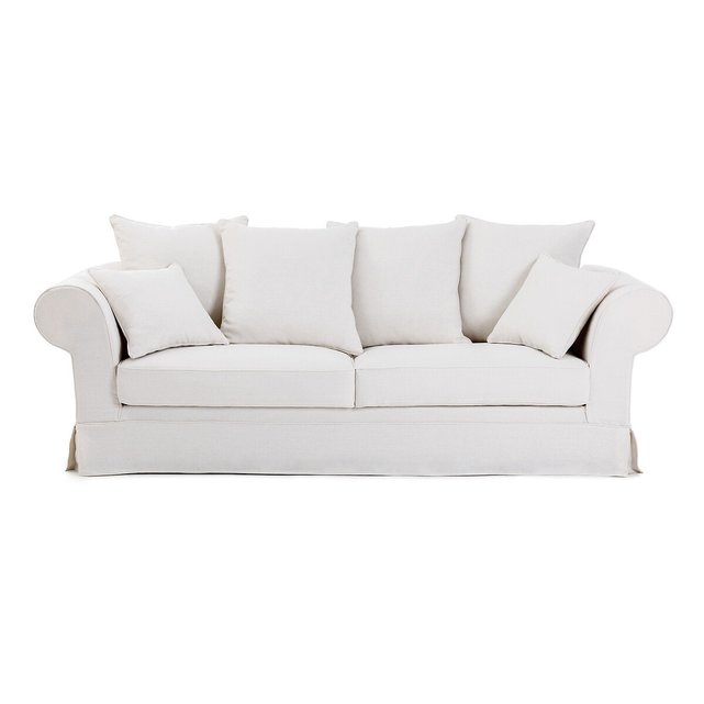 Πτυσσόμενος καναπές με τεχνολογία Bultex από χοντρό λινό ύφασμα, Adelia