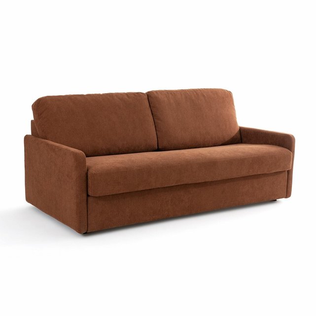 Καναπές-κρεβάτι με ανάγλυφη ταπετσαρία και στρώμα τεχνολογίας Bultex, Marta