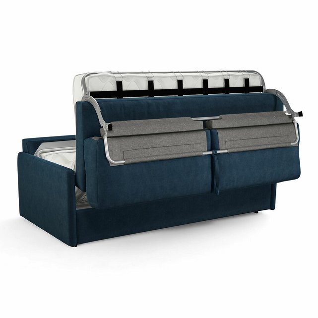 Καναπές-κρεβάτι από βελούδο με στρώμα τεχνολογίας Bultex, Marta