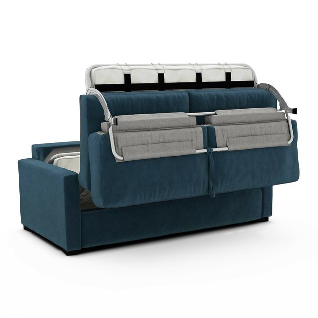 Καναπές-κρεβάτι από βελούδο με στρώμα τεχνολογίας Bultex, Timor