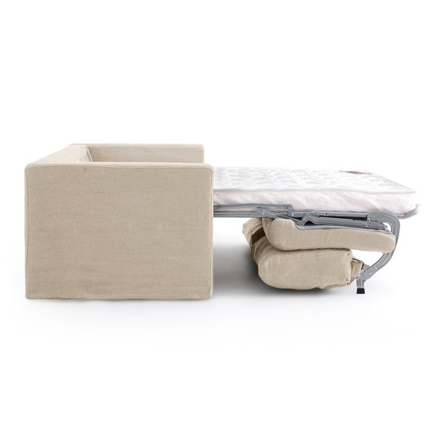 Καναπές-κρεβάτι από χοντρό λινό ύφασμα stonewashed, Néo Kinkajou