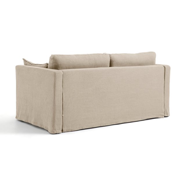 Καναπές-κρεβάτι από χοντρό λινό ύφασμα stonewashed, Néo Kinkajou