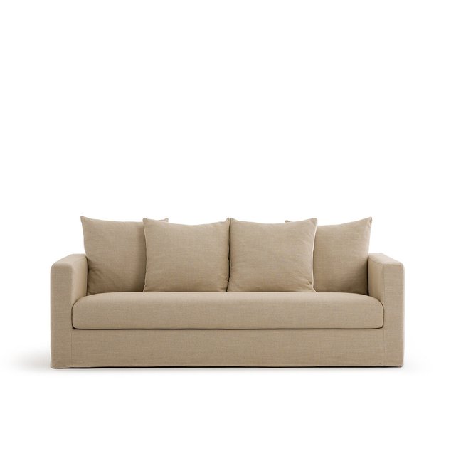 Καναπές με ανάγλυφη ταπετσαρία από λινό και βισκόζη, Giuletta