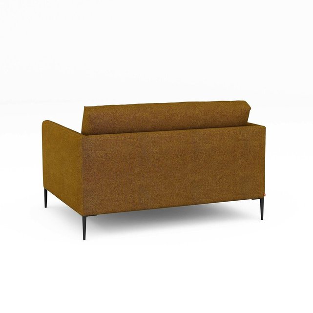 Διθέσιος καναπές με μελανζέ ταπετσαρία και ψαθωτή ύφανση, Oscar, σχεδίασης E. Gallina