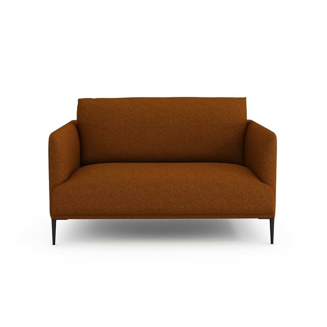 Διθέσιος καναπές με μελανζέ ταπετσαρία και ψαθωτή ύφανση, Oscar, σχεδίασης E. Gallina