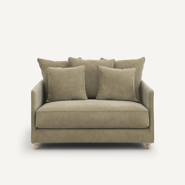 Πτυσσόμενος καναπές 2 θέσεων από βελούδο stonewashed, Lazare
