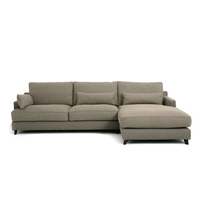 Γωνιακός καναπές με ανάγλυφη ταπετσαρία από βισκόζη λινό, Alwine