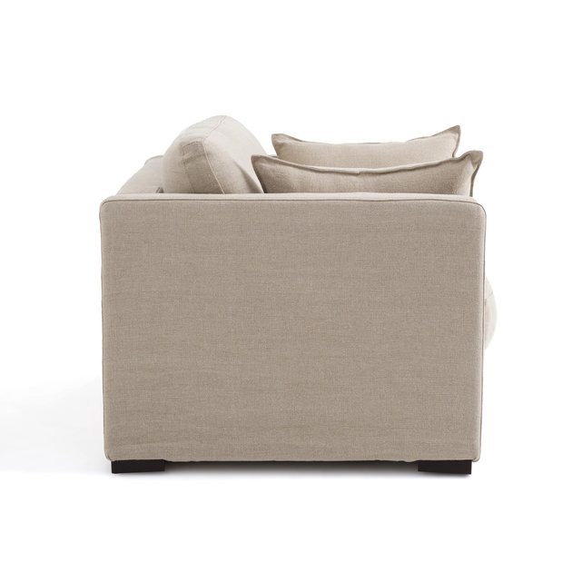 2θέσιος πτυσσόμενος καναπές από χοντρό λινό ύφασμα stonewashed, Neo Kinkajou