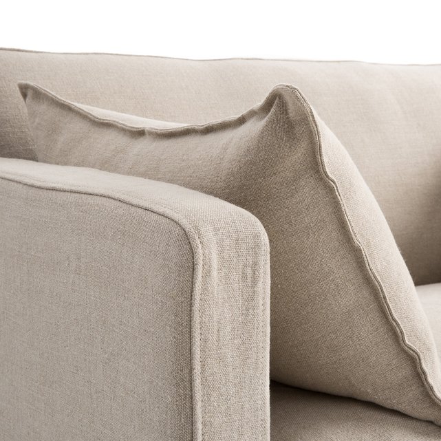 2θέσιος πτυσσόμενος καναπές από χοντρό λινό ύφασμα stonewashed, Neo Kinkajou