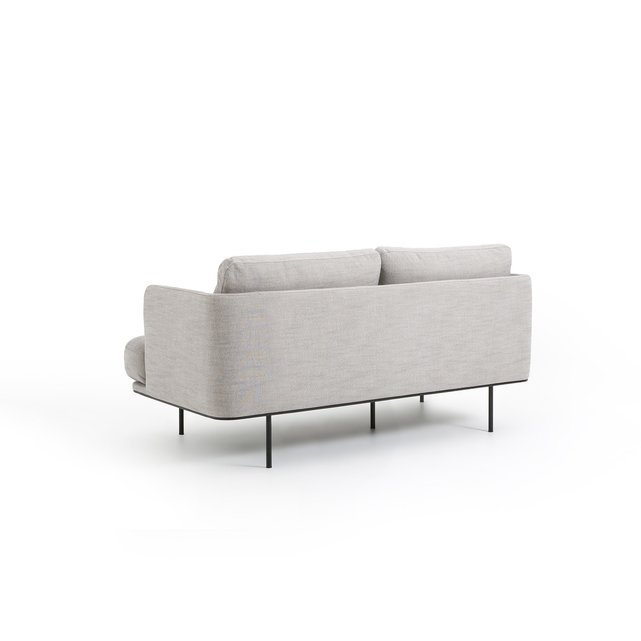 Διθέσιος καναπές με μελανζέ ταπετσαρία από πολυέστερ και λινό Antoine, σχεδίασης E. Gallina