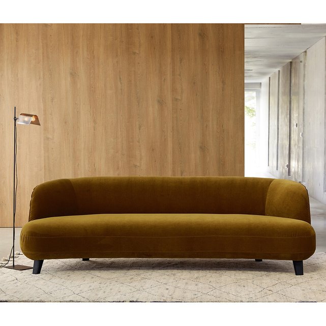 Πενταθέσιος καναπές με βελούδινη ταπετσαρία Rosebury, σχεδίασης E. Gallina