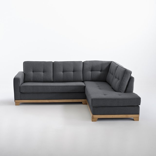 Γωνιακός καναπές από μελανζέ πολυέστερ τεχνολογίας Bultex, Ajis