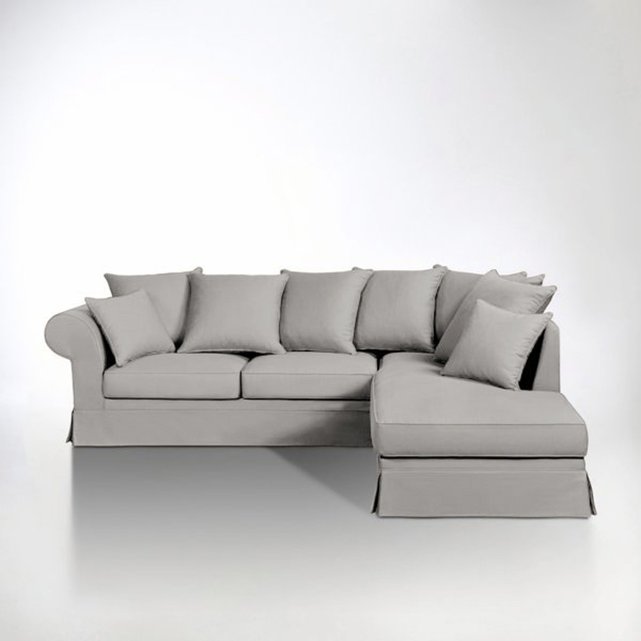 Γωνιακός καναπές με ψαθωτή ταπετσαρία, Adelia