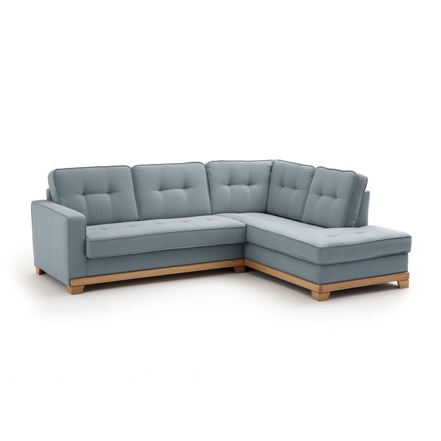 Γωνιακός καναπές-κρεβάτι από βαμβάκι λινό τεχνολογίας Bultex, Ajis