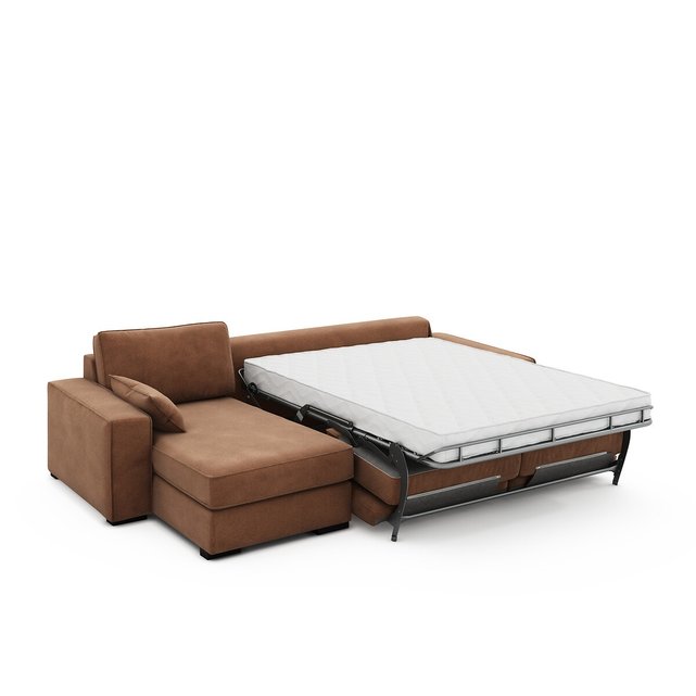 Γωνιακός καναπές-κρεβάτι από πολυέστερ με στρώμα αφρού, Cécilia