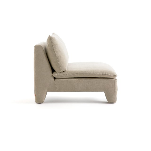 Πολυθρόνα από χοντρό λινό ύφασμα stonewashed, Dara